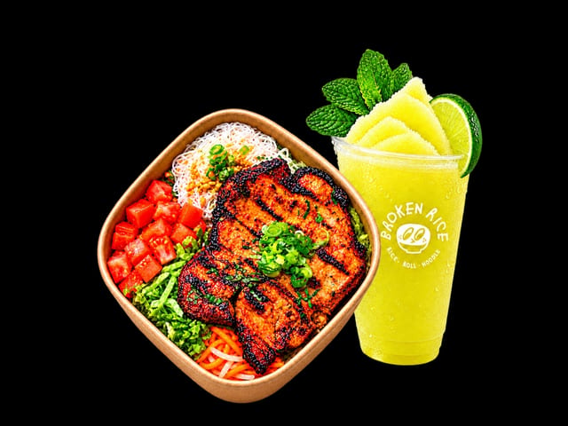 Pork Chop Rice with Minty Lemonade.